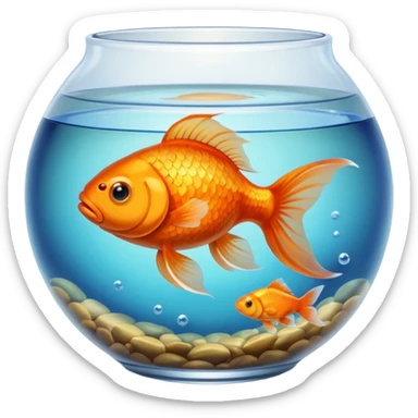 Goldfish in a fish bowl sticker