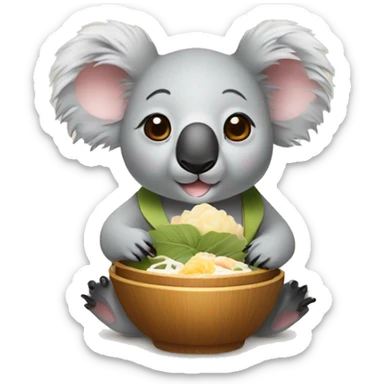 koala eats Dim Sum sticker