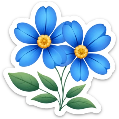 Flores azules sticker