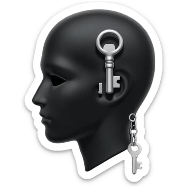 silhouette of a head with a hidden key inside sticker