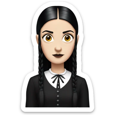 Wednesday Addams emoji sticker