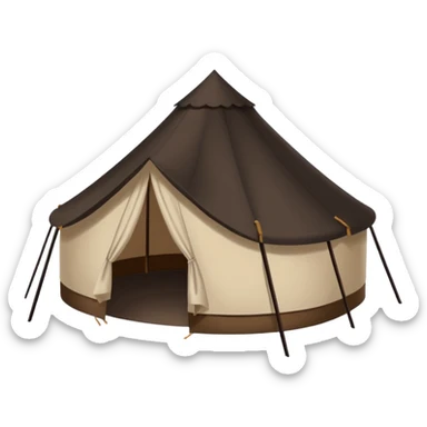 black spray tan oval tent sticker