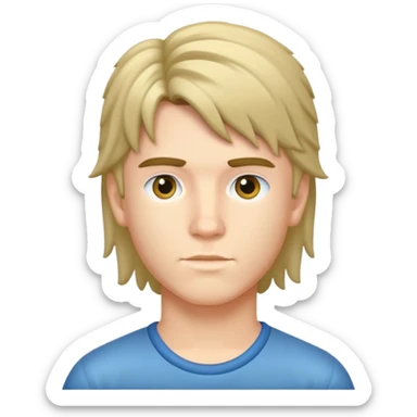 A boy with mullet hairstyle  sticker