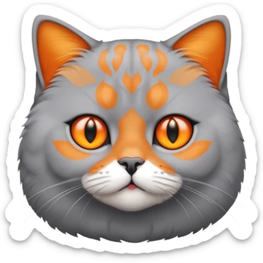 make british shorthair emoji's, female, grey furr, orange eyes sticker