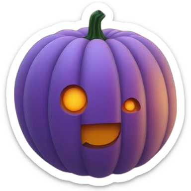 Pumpkin in the shape of a cubic planet sticker