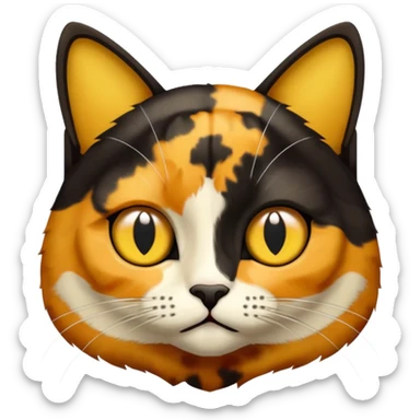 Half black and half yellow tortoiseshell cat no white sticker