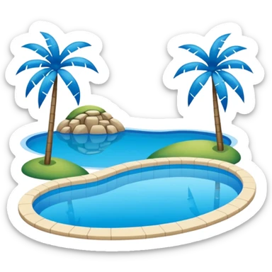  piscina con paisaje  sticker