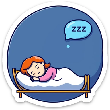 girl sleeping with zzz bubble and snoring sticker