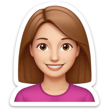 woman 40 years old brown eyes light brown straight hair smile sticker