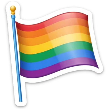 gay pride rainbow flag, waving, vibrant colors, simple style sticker