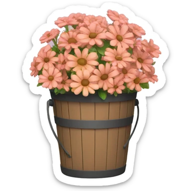 Flower bucket sticker