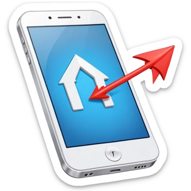 mobile phone and arrow sticker