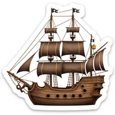 Brown captain hook pirate ship sticker