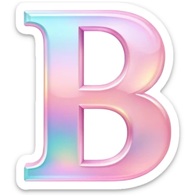 Iridescent pastel pink Font setting icon with letter D sticker