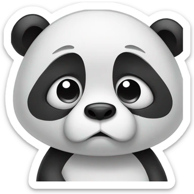 Cute sad panda with tears sticker