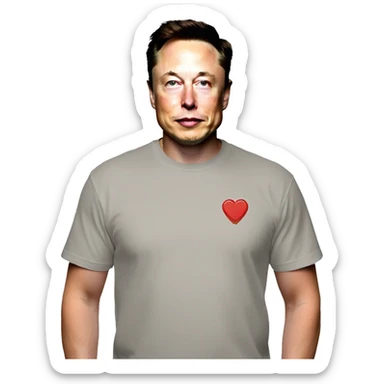 Elon musk wearing a T shirt with “I ❤️ MARS” on the front sticker
