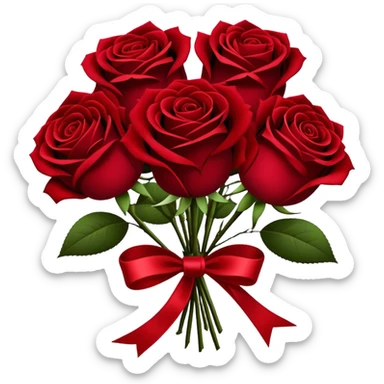 Bouquet of dark red roses sticker
