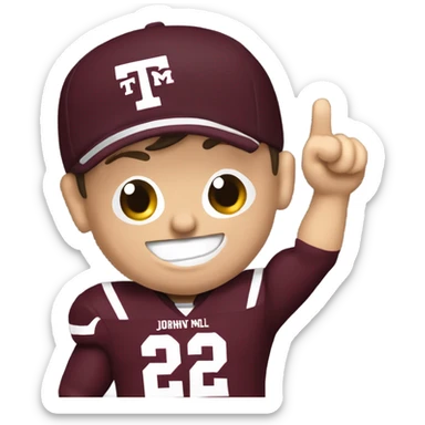 Johnny manziel in a Texas a&m maroon uniform holding up one thumb  sticker