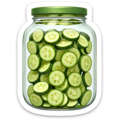 glass jar with sliced pickles in brine sticker