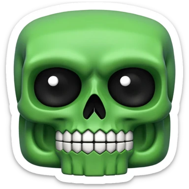 green skull emoji but intentionally low quality sticker