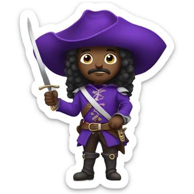 Musketeer with purple outfit sticker