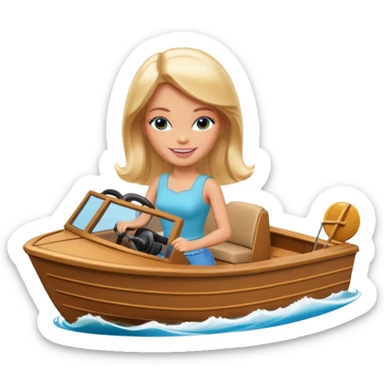 Barbie driving a boat sticker