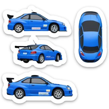 Blue Subaru rs coupe wrc  sticker