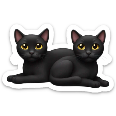 2 black cats sticker