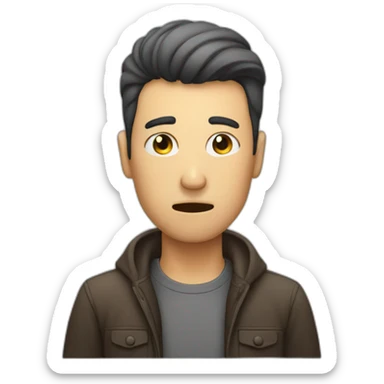 man telling someone to be quiet sticker