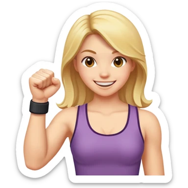 Girl fist pumping sticker