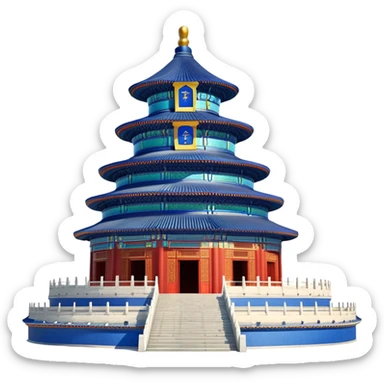 Temple of Heaven, round blue roof building, traditional Chinese architecture emoji sticker