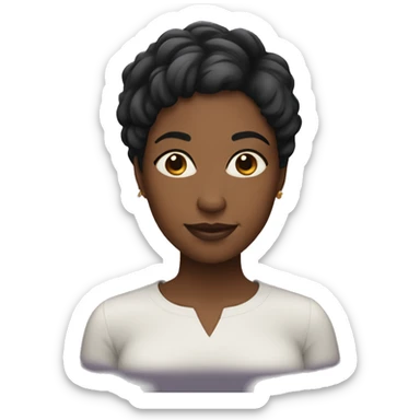 49 Black woman with a short cut  sticker