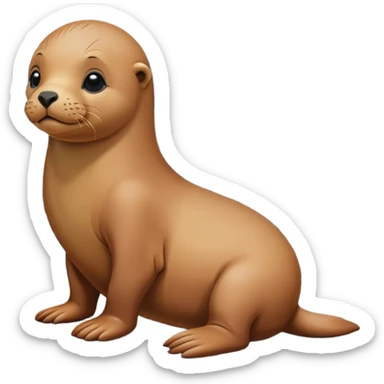 Baby sea lion on the rocky shore sticker