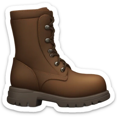knee high chunky brown boots sticker