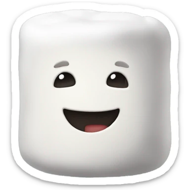 plain marshmallow with no facial features sticker