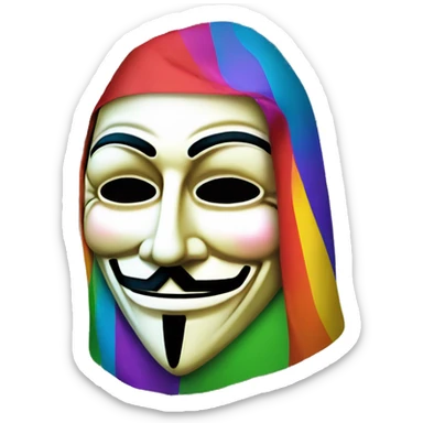 guy fawkes mask containing a colorful st basils cathedral sticker