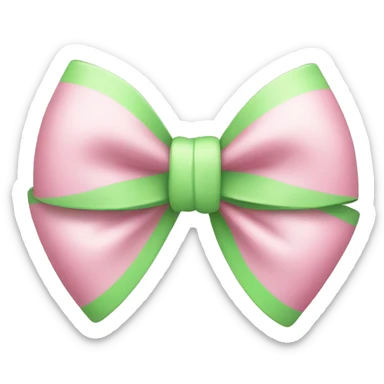 bow pink and light green  sticker