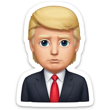Photorealistic Donald Trump stands in a suit sticker