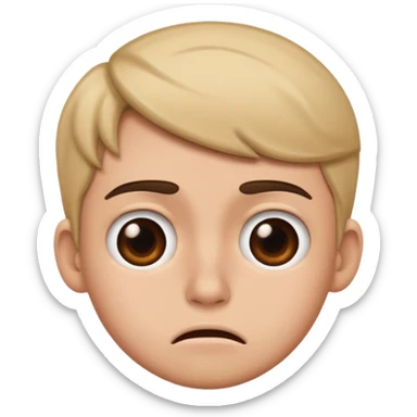 I need you to make an emoji of the gen z stare (young person like 20 yro’, like confusion, disgusted and kinda bored, it has to be very confused and disgusted  sticker