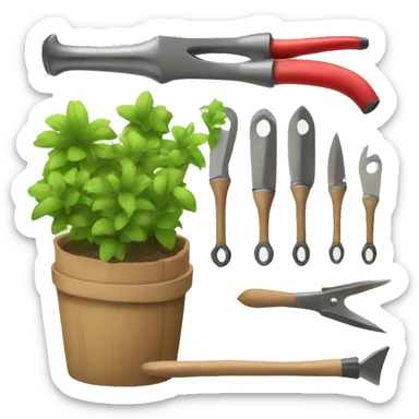 market gardening tools bunch  sticker