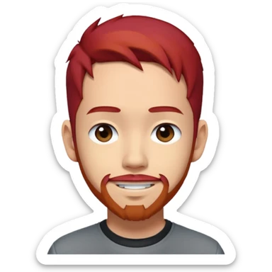 Mike Shinoda with red hair sticker
