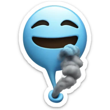 smiling face blowing smoke sticker
