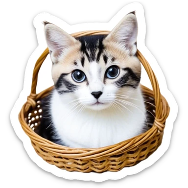 Кошечка в купальнике лежит в гамаке и пьёт коктейль около моря sticker