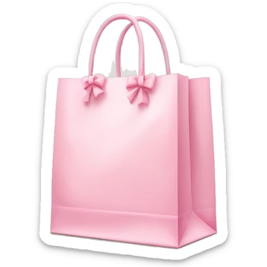 light pink shopping bag with bow sticker