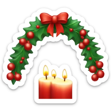 Red Christmas candle arch  Schwibbogen sticker