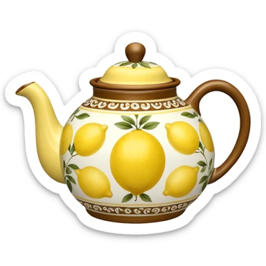 Lemon patterned tea pot sticker