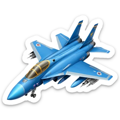 Animated Fighter-jet and fighter-bomber emojis with the top 10 most used expressions sticker