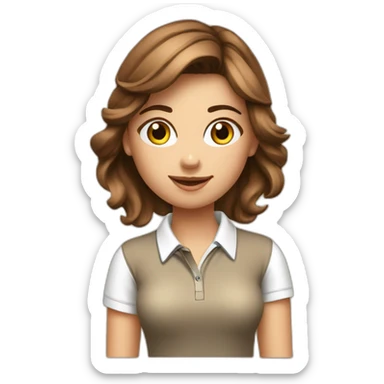 Golf swing beautiful girl head brown  sticker