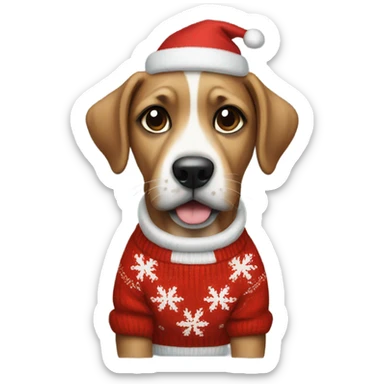 dog wearing christmas jumper sticker