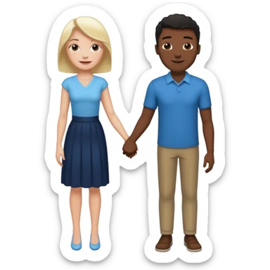 tall White English Woman and Black DC urban guy holding hands and in love sticker